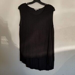 Paige Asymmetric Sleeveless Black Tank Top